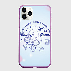Чехол iPhone 11 Pro матовый Newjeans bunny, цвет: 3D-фиолетовый