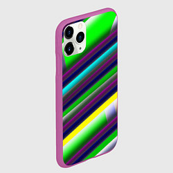 Чехол iPhone 11 Pro матовый Размытые абстрактные полосы, цвет: 3D-фиолетовый — фото 2