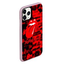 Чехол iPhone 11 Pro матовый Rolling Stones logo групп, цвет: 3D-розовый — фото 2