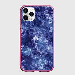 Чехол iPhone 11 Pro матовый Абстракция - sea blue, цвет: 3D-малиновый
