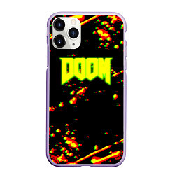 Чехол iPhone 11 Pro матовый Doom огненный марс блики