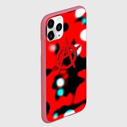 Чехол iPhone 11 Pro матовый Анархия красные краски, цвет: 3D-малиновый — фото 2