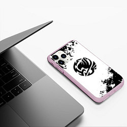 Чехол iPhone 11 Pro матовый Fairy Tail краски черные, цвет: 3D-розовый — фото 2