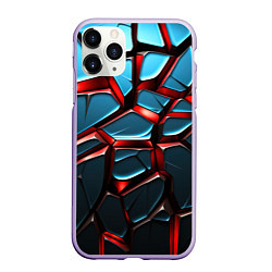 Чехол iPhone 11 Pro матовый Синие плиты с красными стеклами