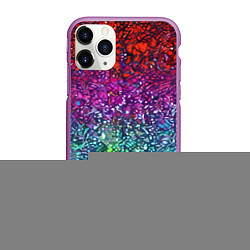 Чехол iPhone 11 Pro матовый Разноцветные узоры красные синие и фиолетовые, цвет: 3D-фиолетовый