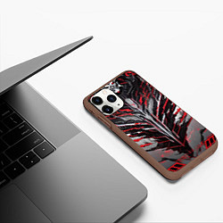 Чехол iPhone 11 Pro матовый Киберпанк доспех красный, цвет: 3D-коричневый — фото 2