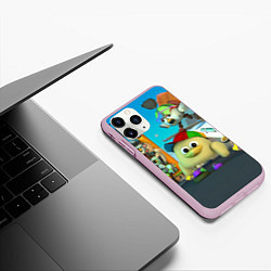 Чехол iPhone 11 Pro матовый Маленький Мальчик Чикен Ган, цвет: 3D-розовый — фото 2