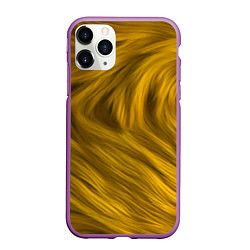 Чехол iPhone 11 Pro матовый Текстура желтой шерсти