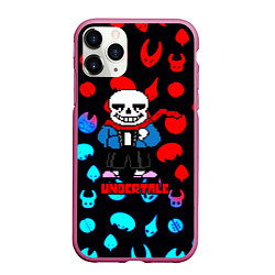 Чехол iPhone 11 Pro матовый Undertale роглайк, цвет: 3D-малиновый