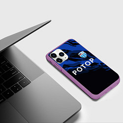 Чехол iPhone 11 Pro матовый Ротор Волгоград - синий и черный, цвет: 3D-фиолетовый — фото 2