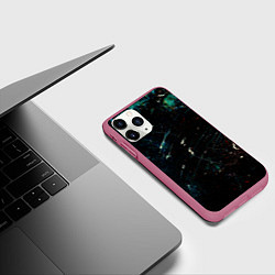 Чехол iPhone 11 Pro матовый Царапины и краска, цвет: 3D-малиновый — фото 2