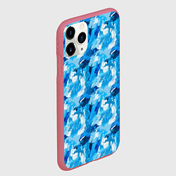 Чехол iPhone 11 Pro матовый Всплеск акварели, цвет: 3D-малиновый — фото 2