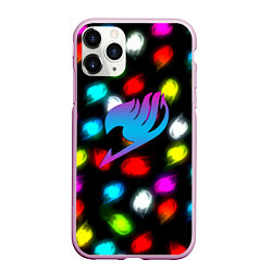 Чехол iPhone 11 Pro матовый Fairy Tail неоновые лого, цвет: 3D-розовый