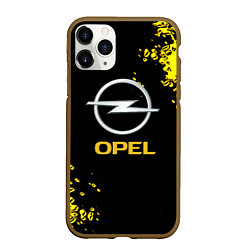 Чехол iPhone 11 Pro матовый Opel желтые краски, цвет: 3D-коричневый