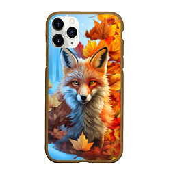 Чехол iPhone 11 Pro матовый Лиса осень-зима, цвет: 3D-коричневый