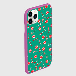 Чехол iPhone 11 Pro матовый Рождественский дождь из леденцов, цвет: 3D-фиолетовый — фото 2