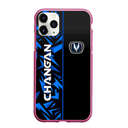 Чехол iPhone 11 Pro матовый Changan - blue uniform, цвет: 3D-малиновый