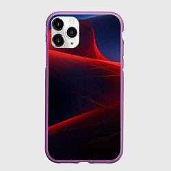 Чехол iPhone 11 Pro матовый Темная красная и синяя абстракция, цвет: 3D-фиолетовый