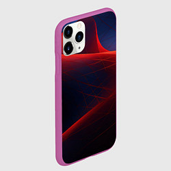 Чехол iPhone 11 Pro матовый Темная красная и синяя абстракция, цвет: 3D-фиолетовый — фото 2