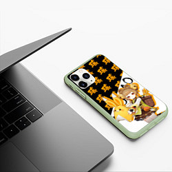 Чехол iPhone 11 Pro матовый Яо Яо - Геншин Импакт, цвет: 3D-салатовый — фото 2