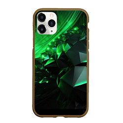 Чехол iPhone 11 Pro матовый Абстрактное видение зелени, цвет: 3D-коричневый