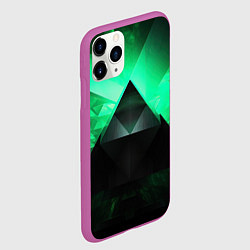 Чехол iPhone 11 Pro матовый Абстракционное воплощение зелени, цвет: 3D-фиолетовый — фото 2