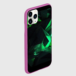 Чехол iPhone 11 Pro матовый Абстрактное выражение зелени, цвет: 3D-фиолетовый — фото 2