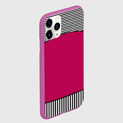 Чехол iPhone 11 Pro матовый Узор из красного и черно-белых полос, цвет: 3D-фиолетовый — фото 2