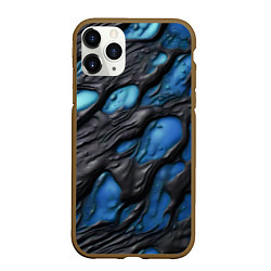 Чехол iPhone 11 Pro матовый Синяя текучая субстанция, цвет: 3D-коричневый