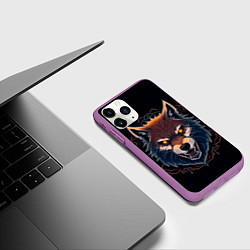 Чехол iPhone 11 Pro матовый Серый хищник, цвет: 3D-фиолетовый — фото 2