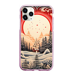 Чехол iPhone 11 Pro матовый Орнаменты зимы 2024, цвет: 3D-розовый