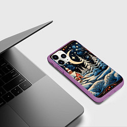 Чехол iPhone 11 Pro матовый Морозное утро, цвет: 3D-фиолетовый — фото 2