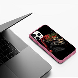 Чехол iPhone 11 Pro матовый Дракон заколдованного леса, цвет: 3D-малиновый — фото 2