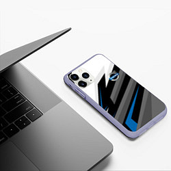 Чехол iPhone 11 Pro матовый Volvo - blue sport, цвет: 3D-светло-сиреневый — фото 2