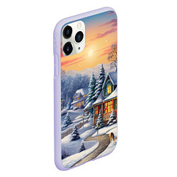Чехол iPhone 11 Pro матовый Зимнее волшебство, цвет: 3D-светло-сиреневый — фото 2