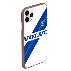 Чехол iPhone 11 Pro матовый Volvo - white and blue, цвет: 3D-коричневый — фото 2