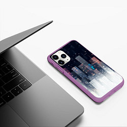 Чехол iPhone 11 Pro матовый Инверсия дня, цвет: 3D-фиолетовый — фото 2