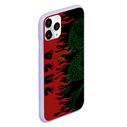 Чехол iPhone 11 Pro матовый Зеленый дракон - 2024, цвет: 3D-светло-сиреневый — фото 2