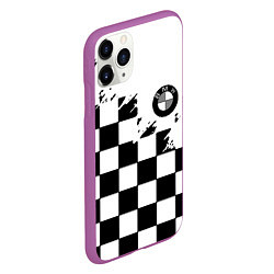 Чехол iPhone 11 Pro матовый BMW black geometry splash, цвет: 3D-фиолетовый — фото 2