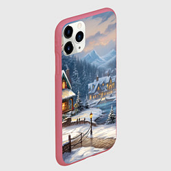 Чехол iPhone 11 Pro матовый Оазис тепла и уюта в холодном зимнем мире, цвет: 3D-малиновый — фото 2