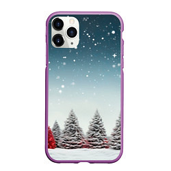 Чехол iPhone 11 Pro матовый Волшебство зимней природы иней на деревьях