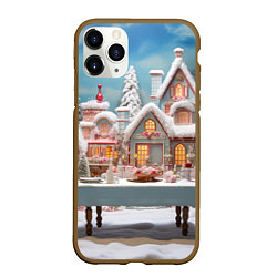 Чехол iPhone 11 Pro матовый Снежный день в городе, цвет: 3D-коричневый