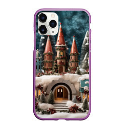 Чехол iPhone 11 Pro матовый Деревенские домики зимой