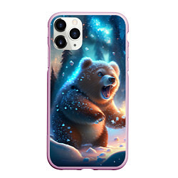 Чехол iPhone 11 Pro матовый Полярный мишка, цвет: 3D-розовый