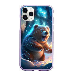 Чехол iPhone 11 Pro матовый Полярный мишка, цвет: 3D-светло-сиреневый