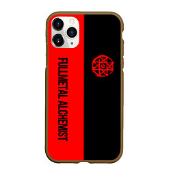 Чехол iPhone 11 Pro матовый Стальной алхимик - красная печать Альфонс, цвет: 3D-коричневый