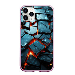 Чехол iPhone 11 Pro матовый Камни в лаве, цвет: 3D-розовый