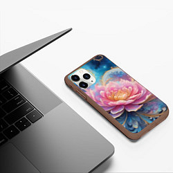 Чехол iPhone 11 Pro матовый Цветок в космосе, цвет: 3D-коричневый — фото 2