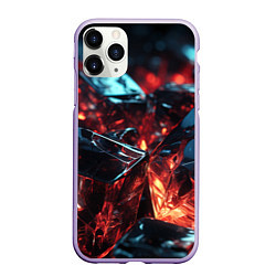 Чехол iPhone 11 Pro матовый Прозрачные абстрактные камни, цвет: 3D-светло-сиреневый