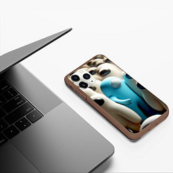 Чехол iPhone 11 Pro матовый Among us - ai art - video game, цвет: 3D-коричневый — фото 2